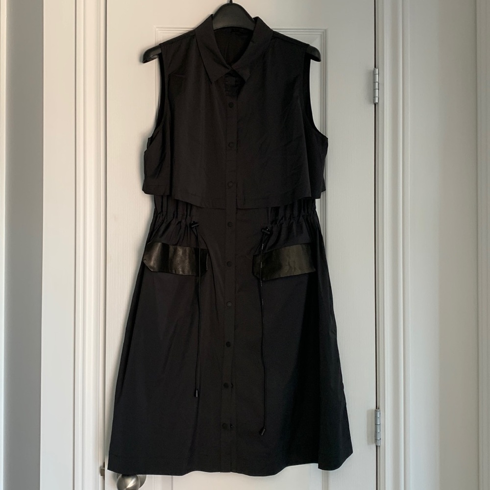 Rudsak black dress with leather accents